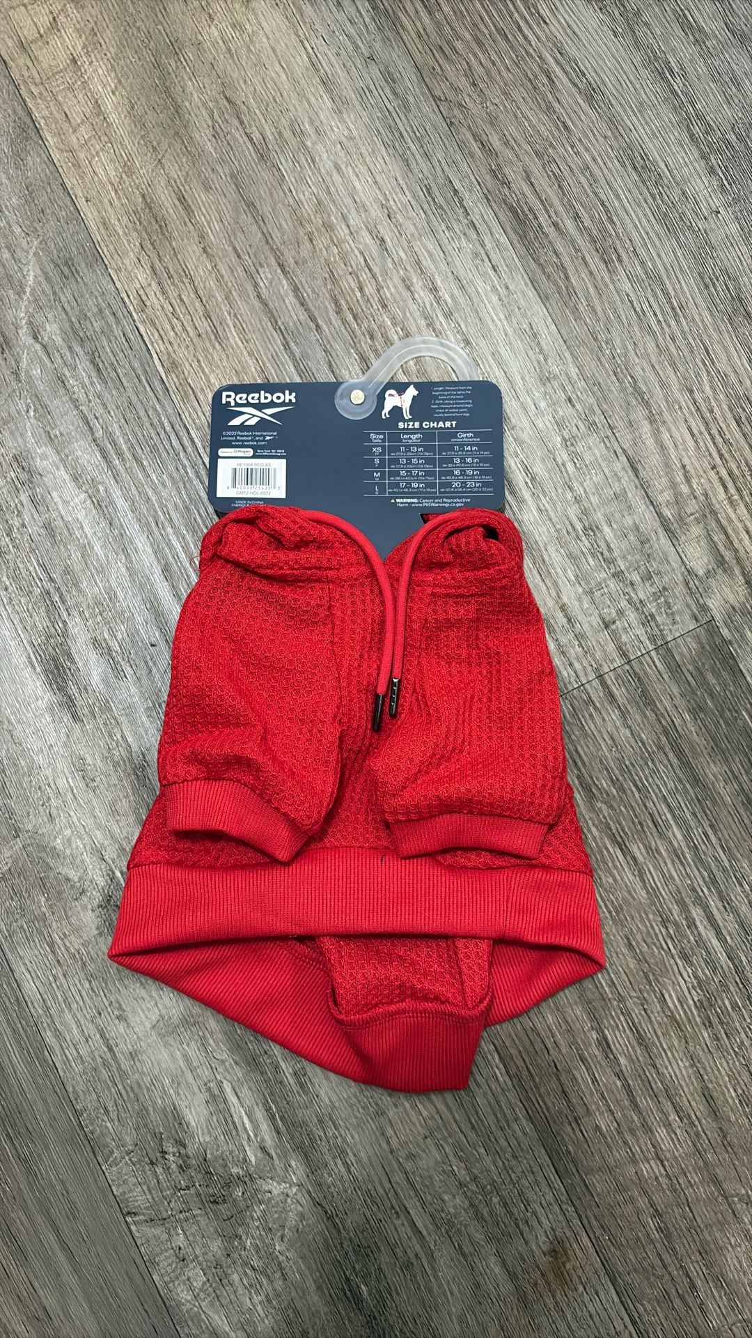 Dog Reebok Hoodie Size Xs