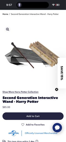 Harry Potter’s signature interactive wand for Universal Studios