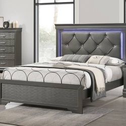 Queen Bedset W/built in LED Lights(mattress+boxspring Included:$519)
