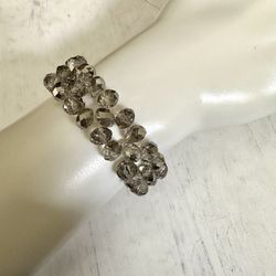 Grey Rhinestone Stretchy Bracelet 