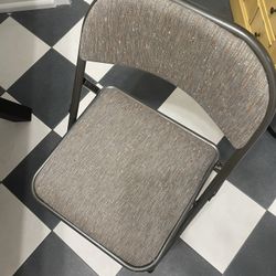 MECO Graphite Flax Padded Folding Chairs Set Of 4