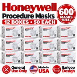 Honeywell Blue Procedure Face Masks ASTM Level 2 Made in USA - 600 Count Box