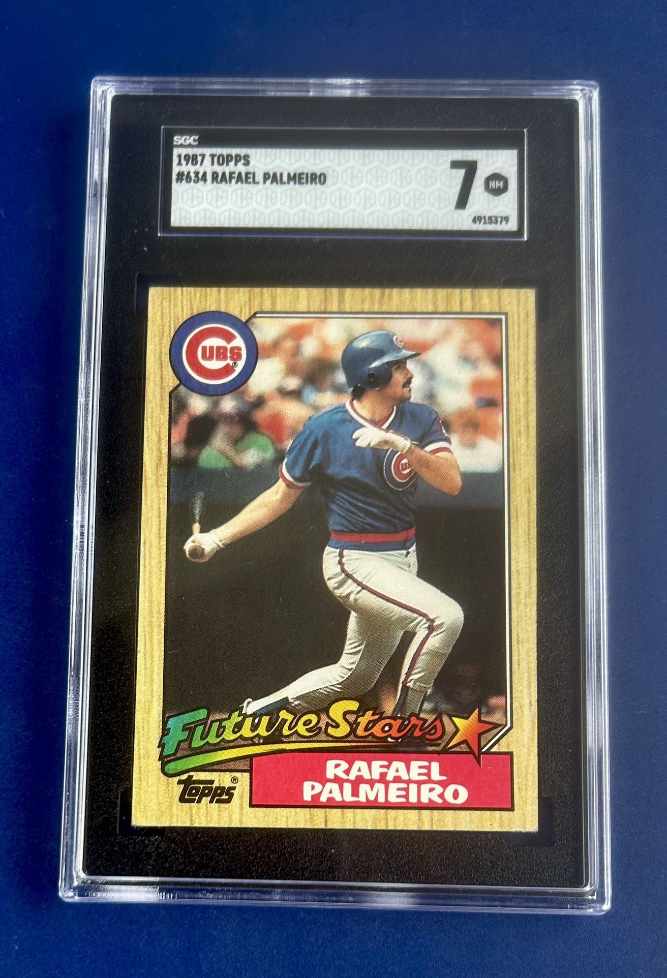 1987 Topps Rafael Palmeiro Rookie Baseball Card Graded SGC 7