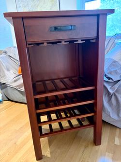 Wooden Mini Bar / Wine Cabinet with Drawer