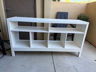 White TV bench with under frame