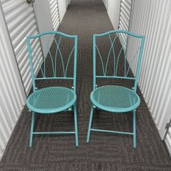 Two Metal Chairs  Fold Up 