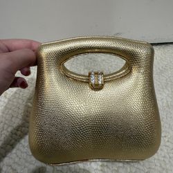 Vintage Gold Evening Bag W/ Strap