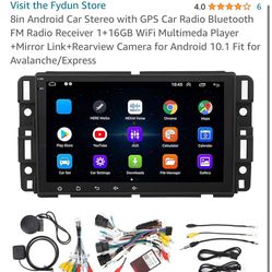 8in Android Car Stereo with GPS Car Radio Bluetooth FM Radio Receiver 1+16GB WiFi Multimeda Player +Mirror Link+Rearview Camera for Android 10.1 Fit f