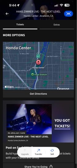 Selling 2 Hans Zimmer Live – The Next Level Tickets!