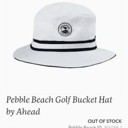 Pebble Beach Bucket Hat Made of cotton and nylon fabric

Approximate 3 1/2" high crown with 2 1/4" wide brim

Interior soft