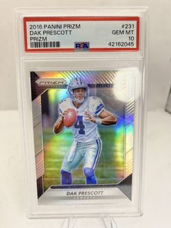 2016 Panini Prizm Dak Prescott #231 Silver Prizm Rookie PSA 10 Dallas Cowboys