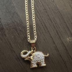 Gold Filled Chain With Small Elephant Pendant