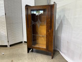 W.H. PAYNE & SON Art Deco Walnut Cabinet with Glass Door