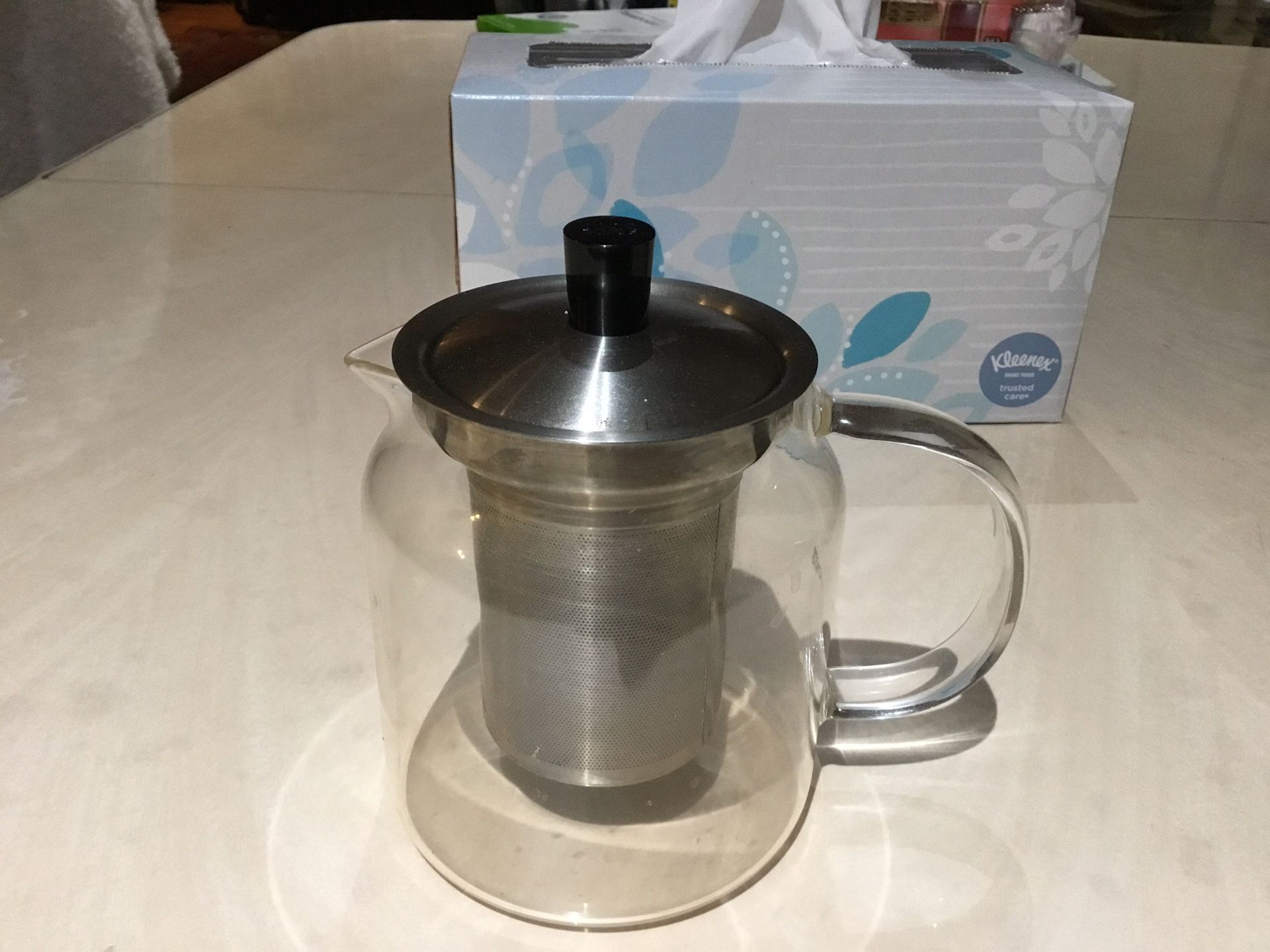 Tea pot with mesh tea infuser