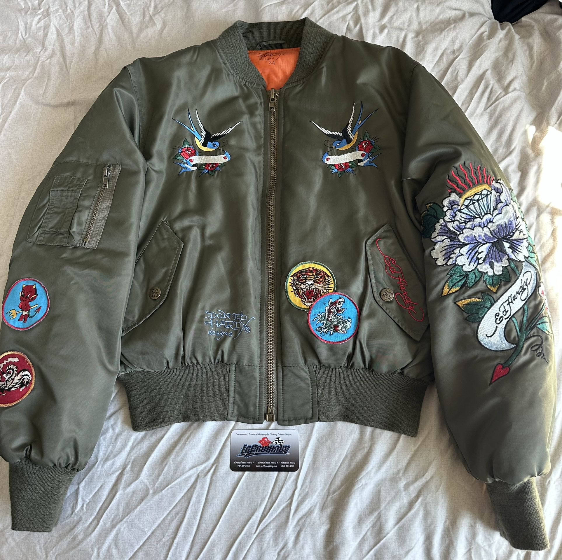 Ed Hardy Bomber Patch And Embroidery Work