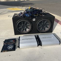 Car Audio System Bundle – Kicker Subs, Hifonics Amps, EQ, Bass Machine, Wiring (READY TO GO)