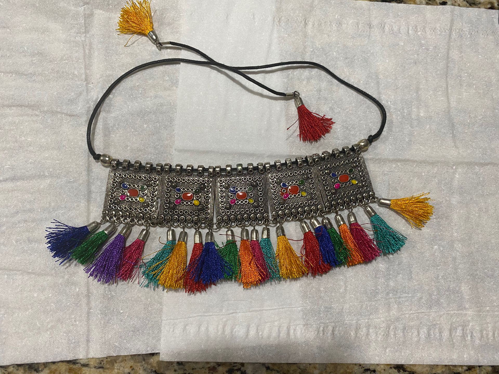 Oxidized Boho Chic Choker Necklace