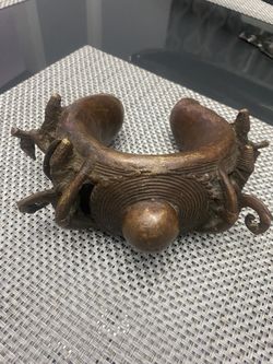 Antique African Niger Baoulé Dogon Bronze Manilla Currency Bracelet 1800’s