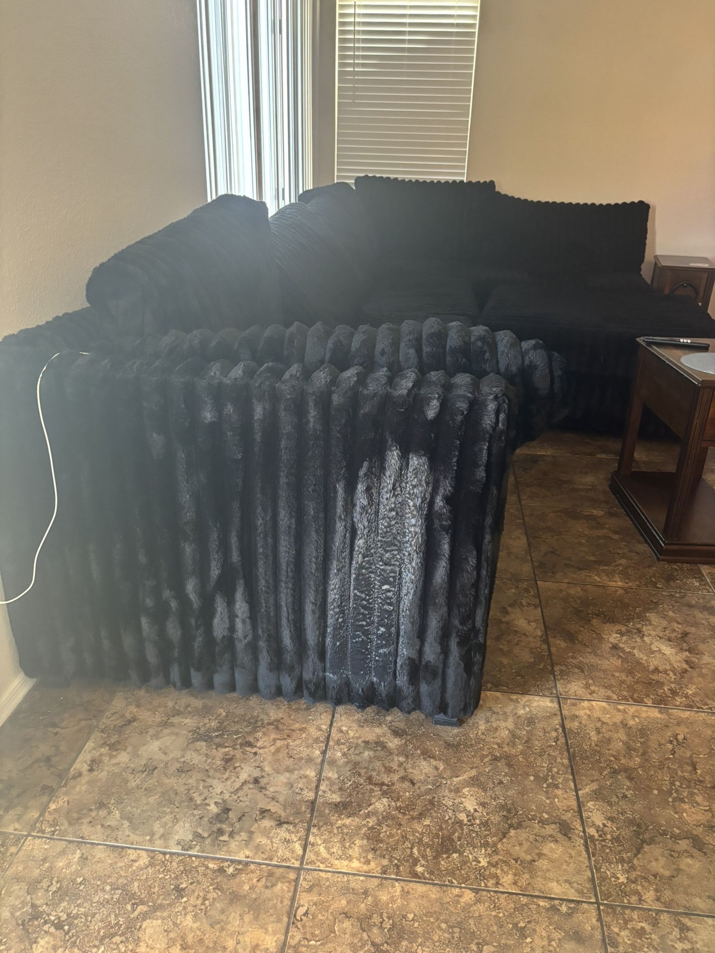 Black Corduroy Couch 
