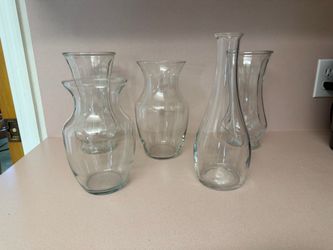 5 Clear Vases