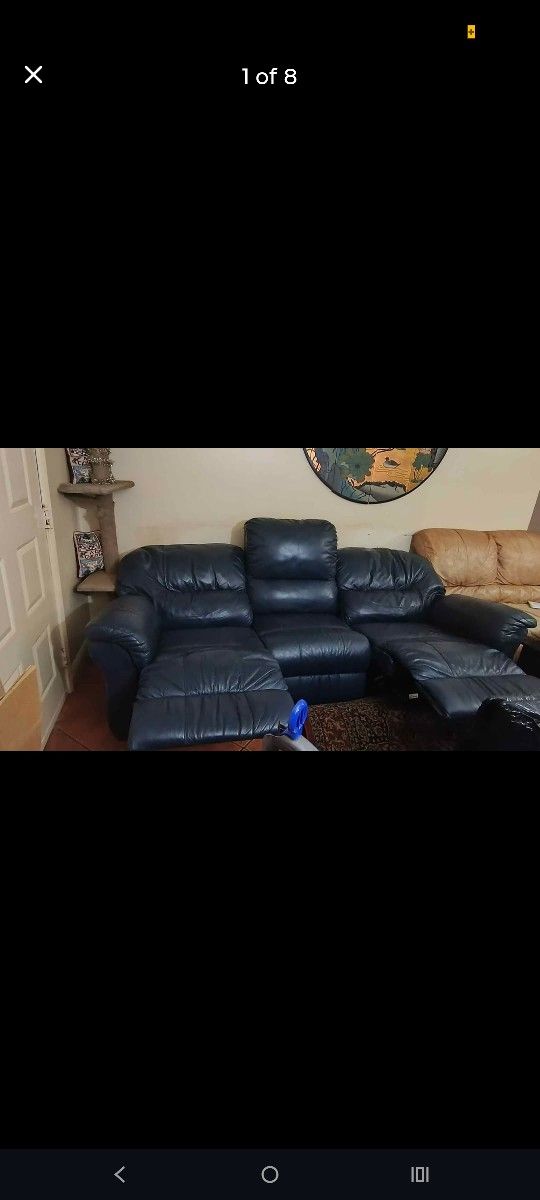 REAL THICK LEATHER COUCH & RECLINERS