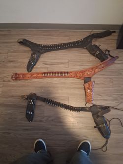 Holster belts with belt buckle