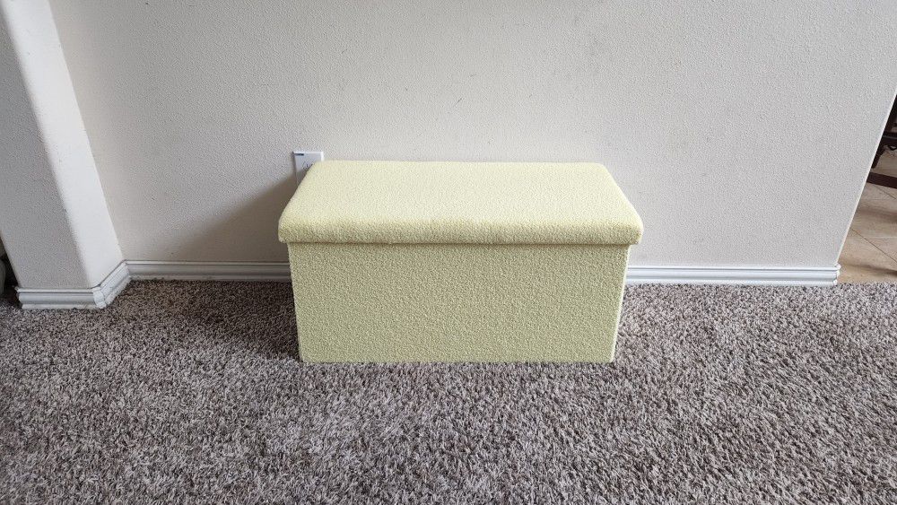 Yellow Fabric Folding Storage Ottoman/ Bench with Storage