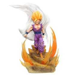 “Dragon Ball Son Goku Super Saiyan GK Figure – White Robe Gohan Dual Head Sculpt Anime Statue Collectible Model