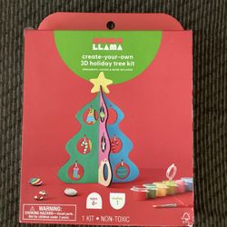 Brand New Mondo Llama Create-Your-Own 3-D Holiday Tree Kit