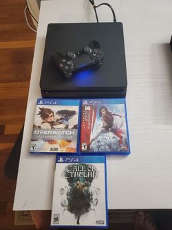 ps4 slim + 3 games and 1 controller