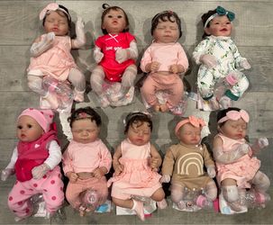 New 18”-20” Reborn Baby Dolls Realistic Lifelike w/ Real Life Soft Weighted Body & Accessories - $50ea