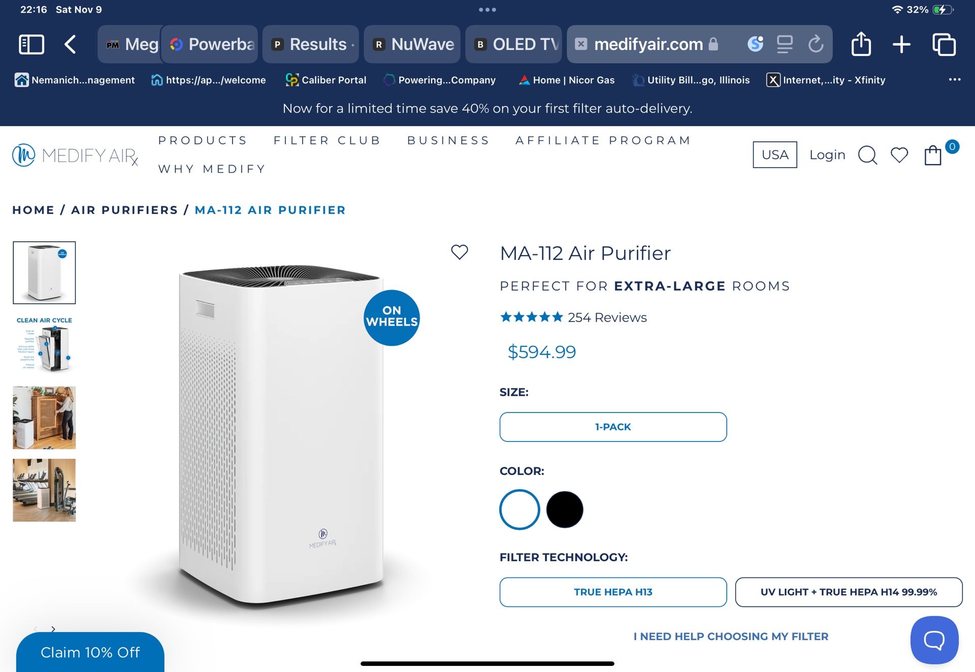 Air Purifier Medifyair MA-112 Air Purifier For Whole Home
