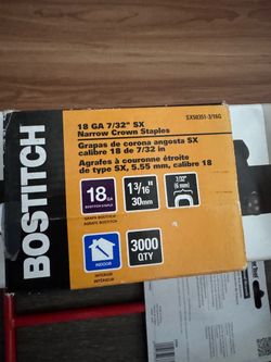 Bostitch 18GA Narrow Crown Staples 3000 Count