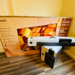 75" Samsung Tv, Bose Soundbar 900, Bose Base Module 700 .