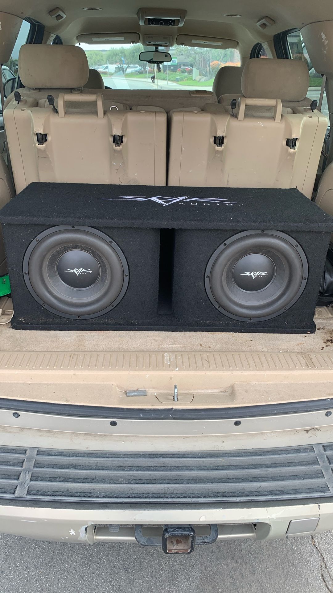 2 12 inch Skar Subs with 1200W Skar Amp