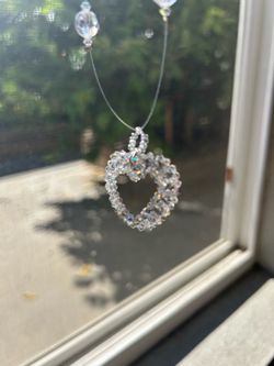 Hand made crystal heart necklace