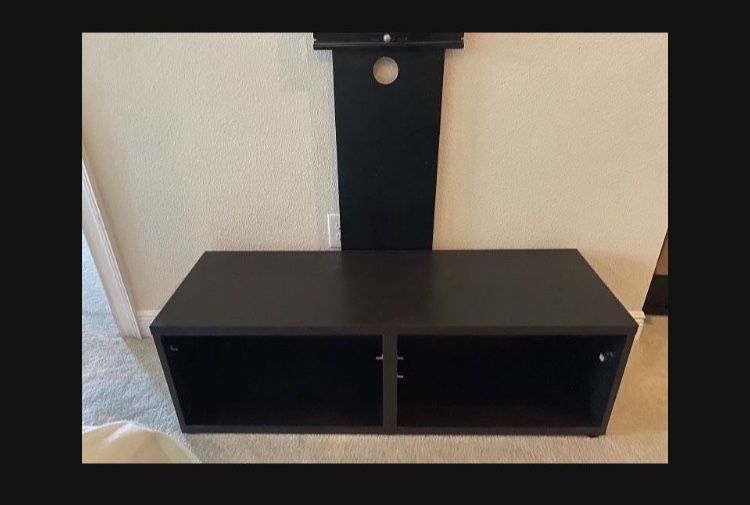 Ikea Black Brown Espresso Media TV table stand console entertainment center with TV mount
