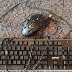 Redragon Light Up Keyboard And Lighted Mouse