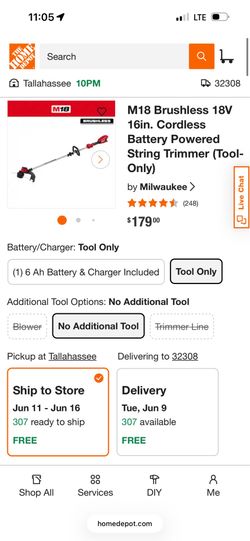 Milwaukee M18 Brushless 18V 16in. Cordless String Trimmer (Tool-Only)