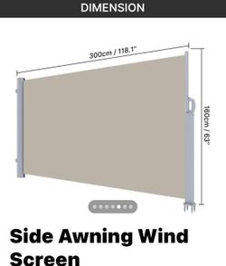 Outdoor Patio Retractable Folding Side Screen Awning Waterproof