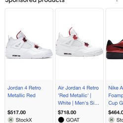 Metallic Red Jordan 4s