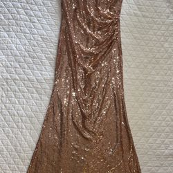 Long Rose Gold Dress