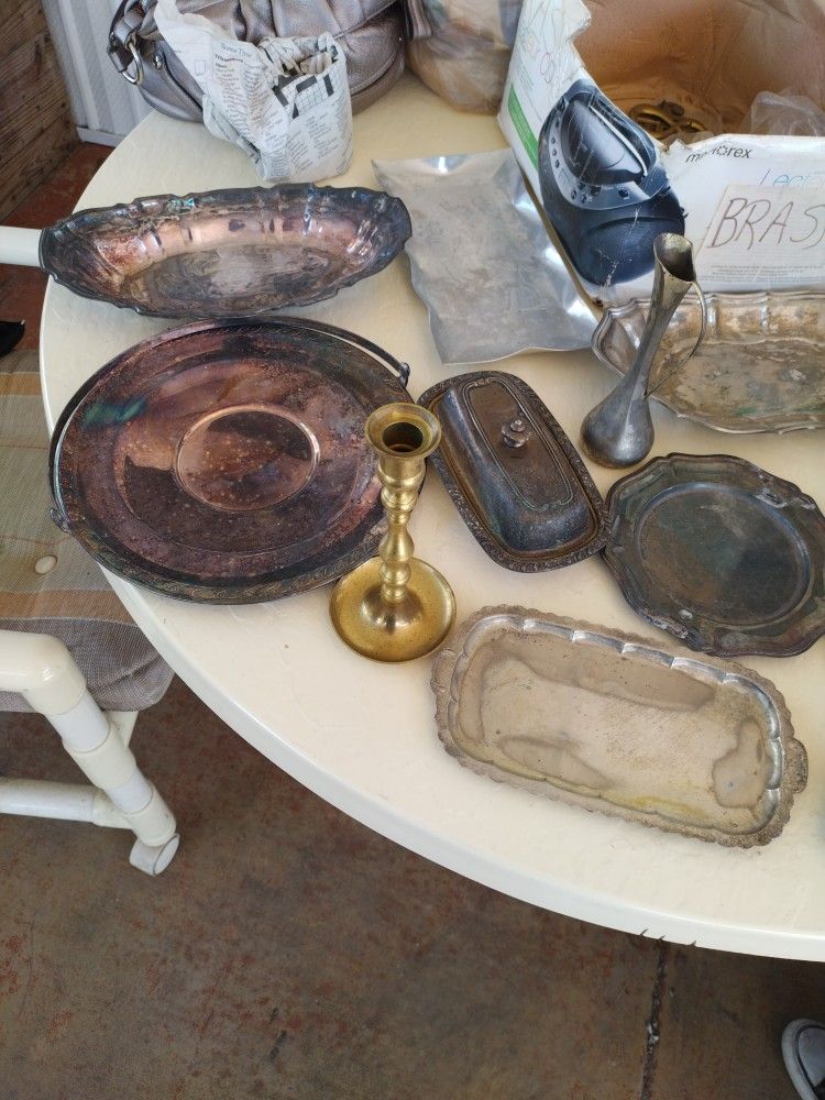 Vintage Silver Brass And Bronze