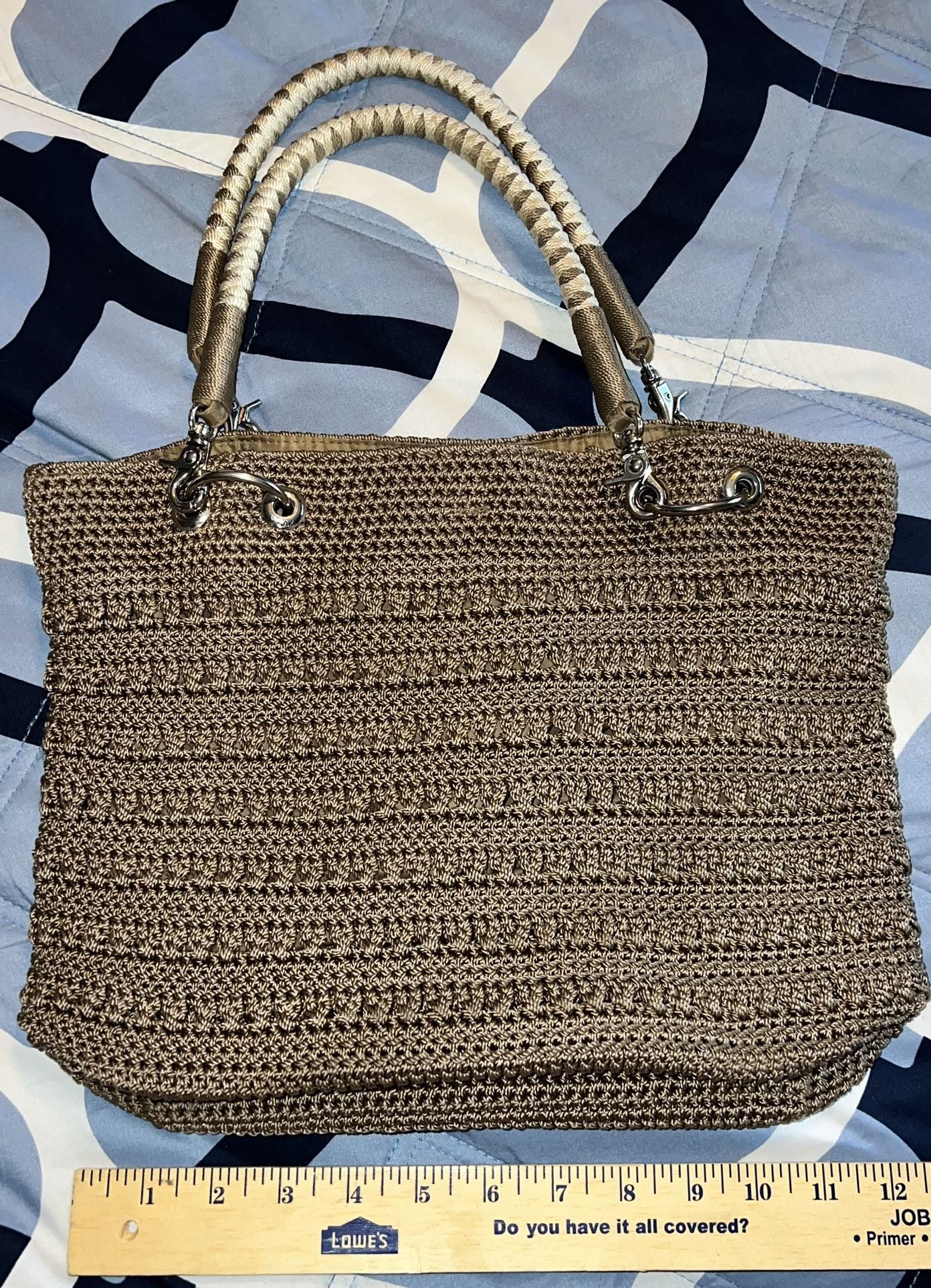 Vintage The Sak Purse Crochet Knit Woven Shoulder Bag Tote