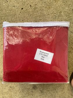 Brushed Twill All Cotton 2-Piece Sofa Slipcover in Red brand new