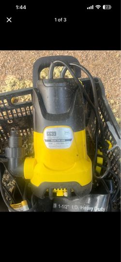 portable/ submersible sump pump: rated 1.5 HP,