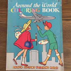 Vintage 1965 Pan Am Around The World Coloring Book from Golden Books