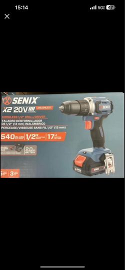 SENIX X2 20V Brushless Cordless Drill Kit – Battery, Charger & Bag Included