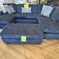 Two Chase Deep Blue Sectional