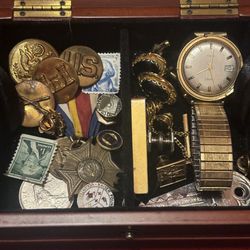 Vintage Box With Collectors Memorabilia,